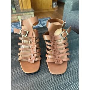 Vince Camuto Hicheny Leather Caged Heeled Sandals Sz. 9